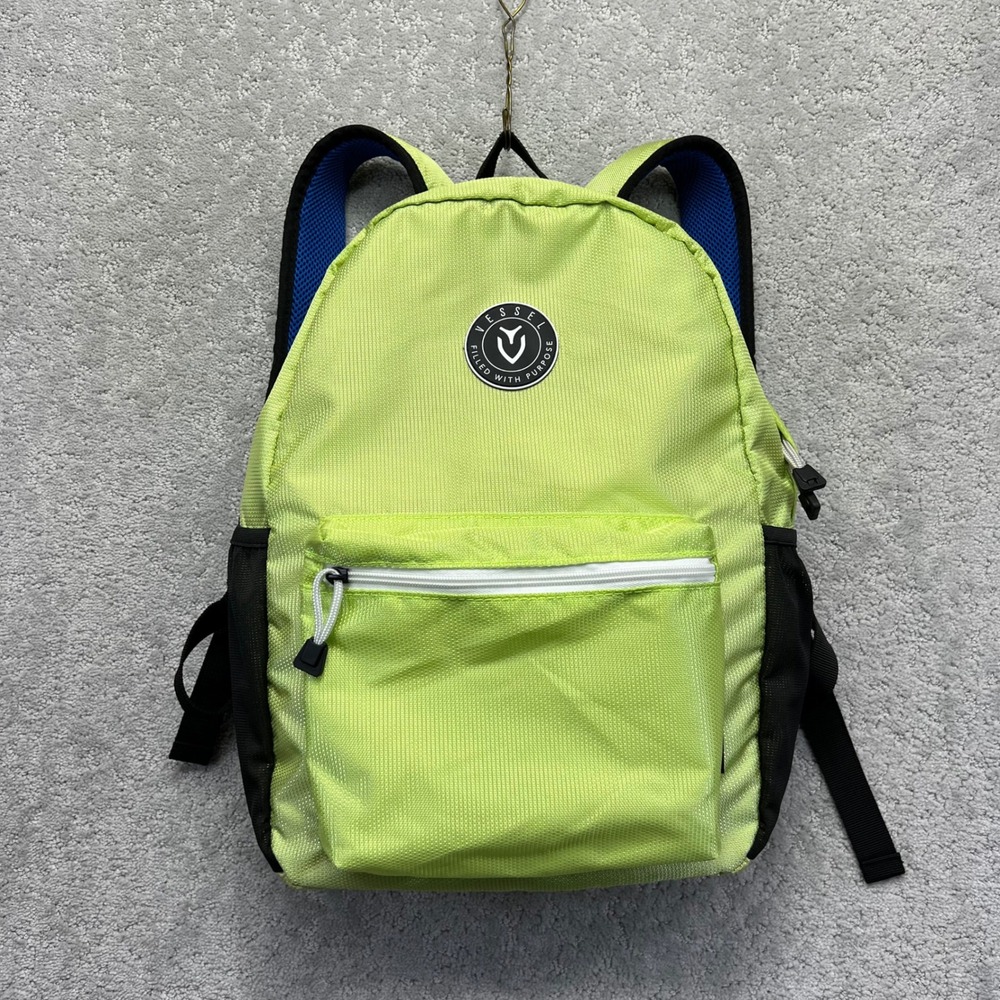 Vessel Backpack Lime Green Nylon Golf Tech Travel School Laptop Zipper